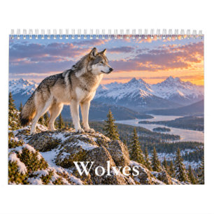 Calendrier Scénique de Faune Sauvage Loups Majestu