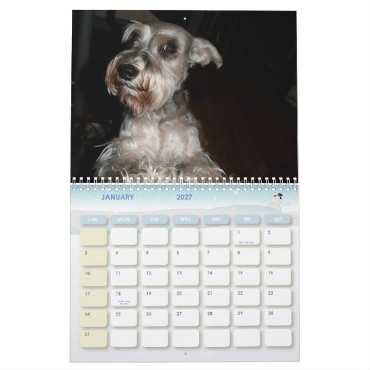 Calendrier Schnauzer Calander (Jan 2027)