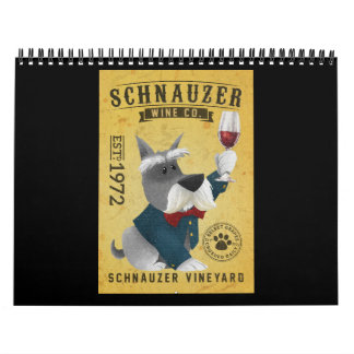 Calendrier Schnauzer Chien Vin Funny Schnauzer Amoureux des c