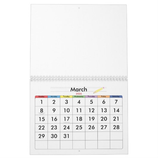 Calendrier School Daze Calendar (Mar 2026)
