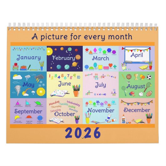 Calendrier scolaire moyen de deux pages, (Protection)
