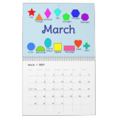 Calendrier scolaire moyen de deux pages, (Mar 2027)