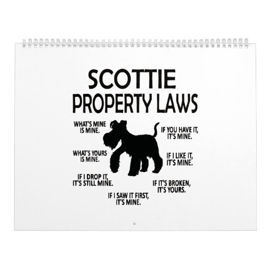 Calendrier Scottie Lover Scottish Terrier Owner Scottie Mom (Protection)