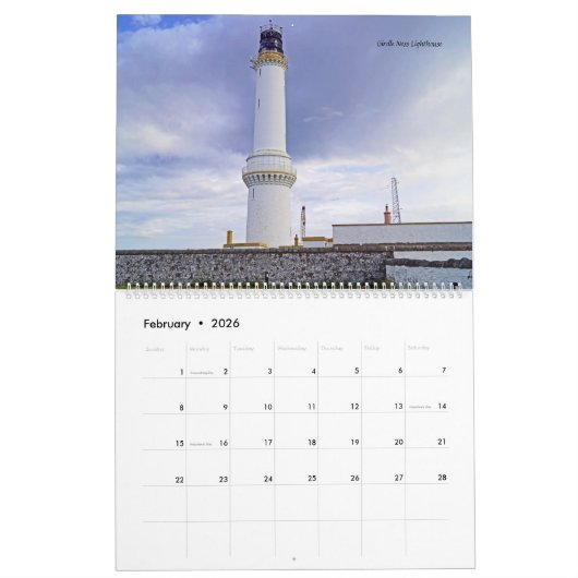 Calendrier Scottish lighthouses (Feb 2026)