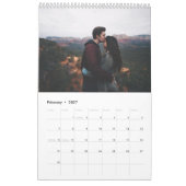 Calendrier Script de calcaire moderne Snowflakes Photo de fam (Feb 2027)