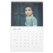 Calendrier Script de calcaire moderne Snowflakes Photo de fam (Mar 2027)