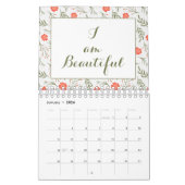 Calendrier Script Floral d'hiver Affirmation positive 2025 (Jan 2026)