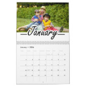 Calendrier Script moderne Famille Vie Amour Citation et photo (Jan 2026)