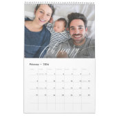 Calendrier Script moderne photo couleur personnalisable (Feb 2026)