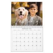 Calendrier Script personnalisé pour photo unique moderne (Feb 2027)