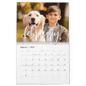 Calendrier Script personnalisé pour photo unique moderne (Feb 2027)