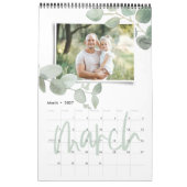 Calendrier Script photo d'eucalyptus minimal d'aquarelle mode (Mar 2027)
