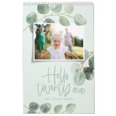 Calendrier Script photo d'eucalyptus minimal d'aquarelle mode (Protection)