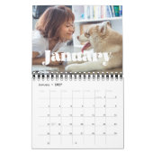 Calendrier Script rétro vintage 2026 photo de famille (Jan 2027)