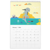 Calendrier Sea and Beach Calendar (Feb 2026)