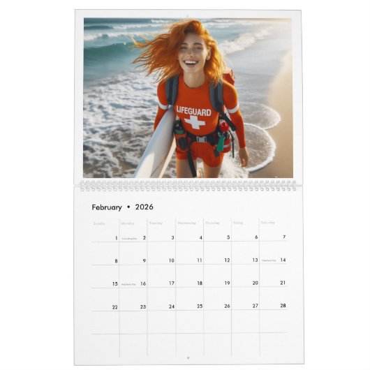 Calendrier Secourir l'équipe sur la plage (Feb 2026)