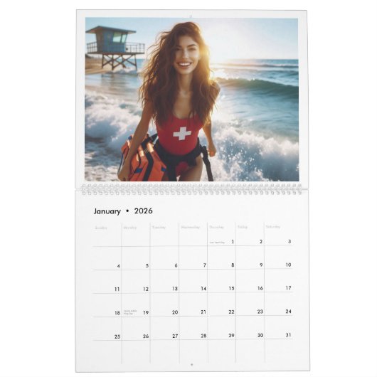 Calendrier Secourir l'équipe sur la plage (Jan 2026)