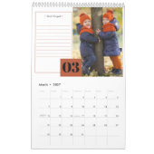 Calendrier Section mensuelle de photos et notes modernes 2027 (Mar 2027)