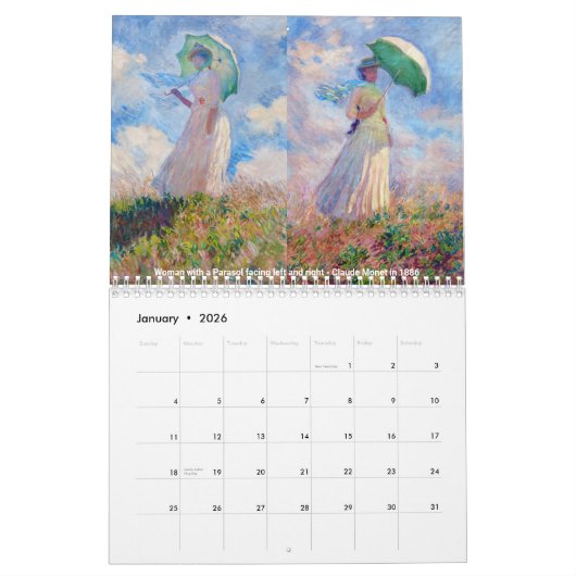 Calendrier Sélection des chefs-d'oeuvre Claude Monet (Jan 2026)