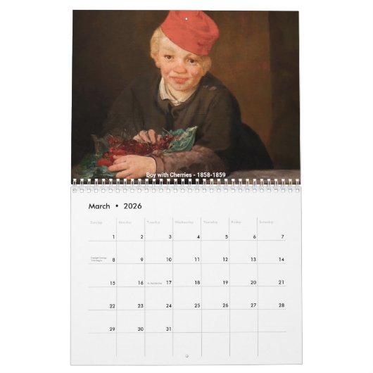 Calendrier Sélection des chefs-d'oeuvre Edouard Manet (Mar 2026)