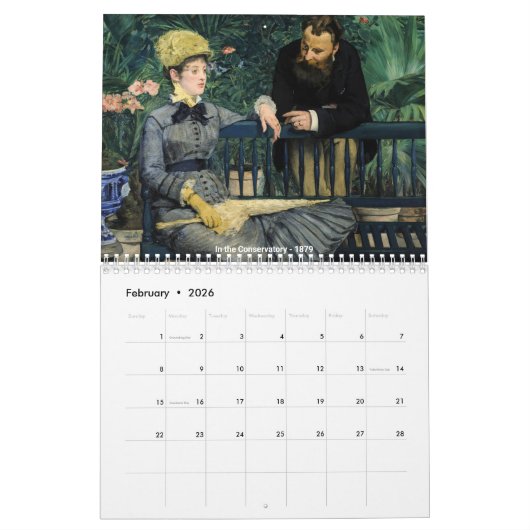 Calendrier Sélection des chefs-d'oeuvre Edouard Manet (Feb 2026)