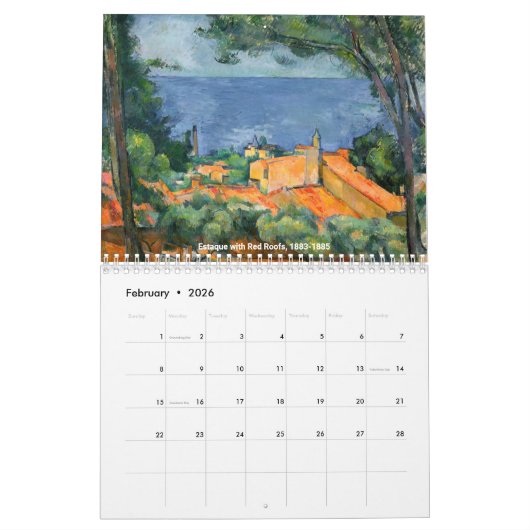 Calendrier Sélection des chefs-d'oeuvre Paul Cezanne (Feb 2026)