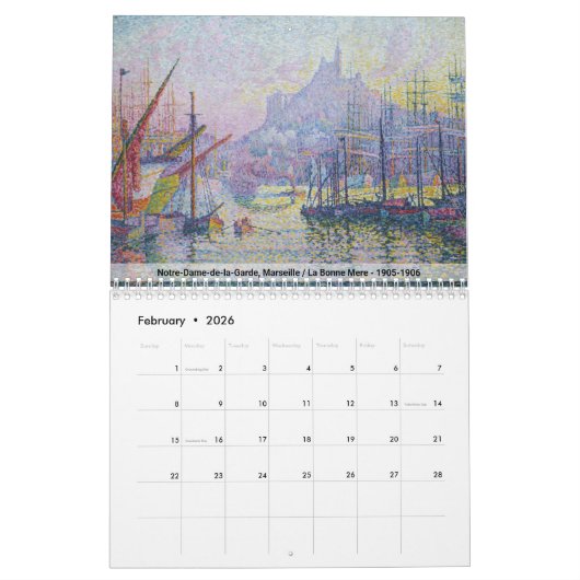 Calendrier Sélection des chefs-d'oeuvre Paul Signac (Feb 2026)
