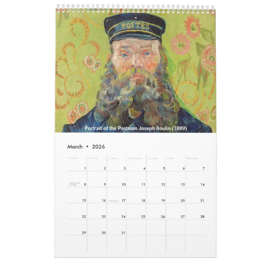 Calendrier Sélection des chefs-d'oeuvre Vincent van Gogh (Mar 2026)