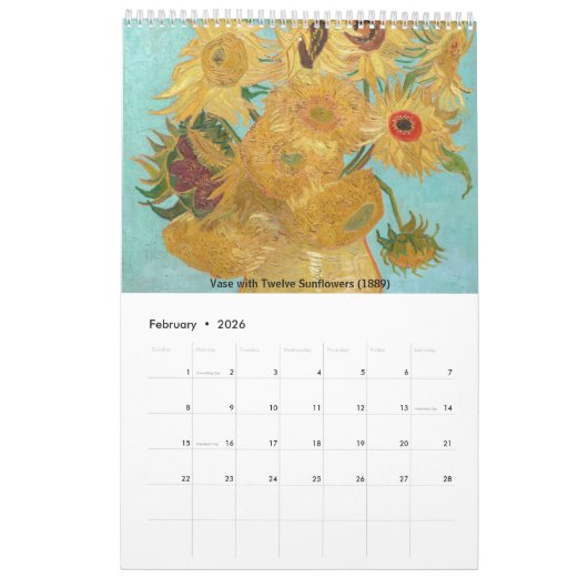 Calendrier Sélection des chefs-d'oeuvre Vincent van Gogh (Feb 2026)