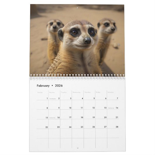 Calendrier Selfies animaux 2 (Feb 2026)