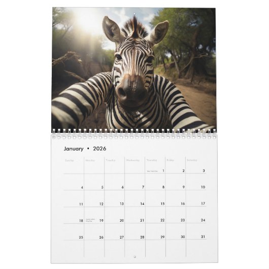 Calendrier Selfies animaux 2 (Jan 2026)