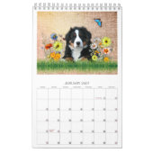 Calendrier semestriel Chiens dans les fleurs (Jan 2027)