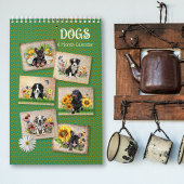 Calendrier semestriel Chiens dans les fleurs