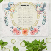 Calendrier Serviette 2026 Mignon Folklorique Fleur (Plié)