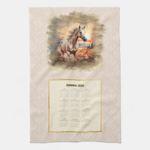 Calendrier Serviette Cheval au Coucher du Soleil 2
