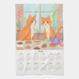 Calendrier Serviette de Cuisine Fête du Thé Tabby