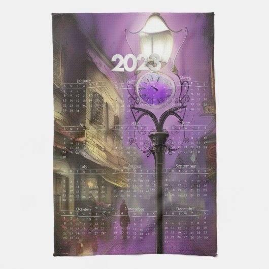 Calendrier Serviette - London Street horloge Lampe (Vertical)