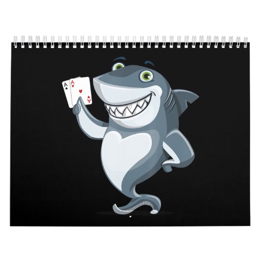 Calendrier Shark Poker Player - Drôle Poker cadeau (Protection)