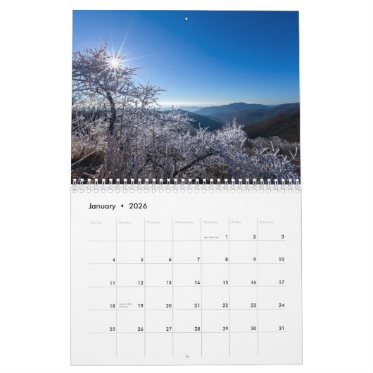 Calendrier Shenandoah (Jan 2026)
