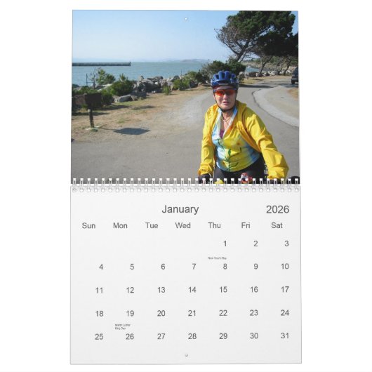 Calendrier Sherie et vélo la Californie de Ben (Jan 2026)