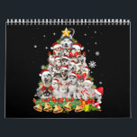 Calendrier Sibérie Husky Christmas Tree Lumières Drôle Chien<br><div class="desc">Sibérie Husky Christmas Tree Lumières Drôle Chien</div>