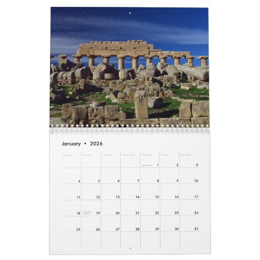 Calendrier Sicile 2025 (Jan 2026)