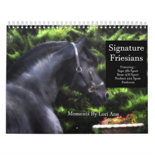 Calendrier Signature des étalons friésiens