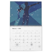 Calendrier Signes vintages des constellations célestes du zod (Feb 2026)
