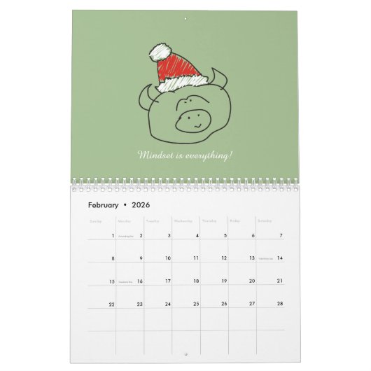 Calendrier Signes Zodiac mignons et citations positives 2025 (Feb 2026)