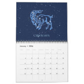Calendrier Signs of the Zodiac on Midnight Blue (Jan 2026)
