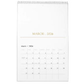 Calendrier Simple Clean Typography Design (Mar 2026)