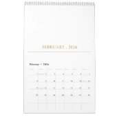 Calendrier Simple Clean Typography Design (Feb 2026)
