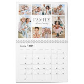Calendrier Simple Collage de Photos de Famille (Jan 2027)