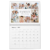 Calendrier Simple Collage de Photos de Famille (Feb 2027)